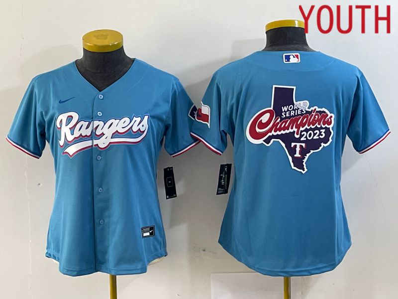 Youth Texas Rangers Blank Blue Game Nike 2024 MLB Jersey style 3->youth mlb jersey->Youth Jersey